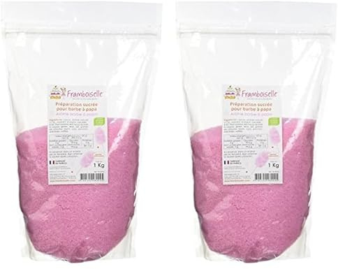 Framboiselle Préparation Sucrée pour Barbe à Papa Arôme Barbe à Papa 1 kg (Lot de 2)