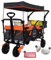 byme Bollerwagen faltbar mit Dach, Transportwagen max. bis 150Kg belastbar, Handwagen klappbar, 360° Hartgummiräder, Vorder- & Hinter-Bremse + Picknickdecke, 4X Becher & Teller, inkl. Abdeckung