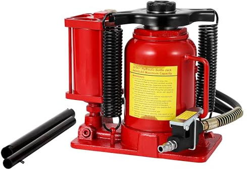 20-Ton Air/Hydraulic Bottle Jack, Heavy Duty Lifting Tool for Cars, Trucks & Trailers with Dual Pneumatic/Manual Operation, Safety Valve & Adjustable Height (10.2-20.1)