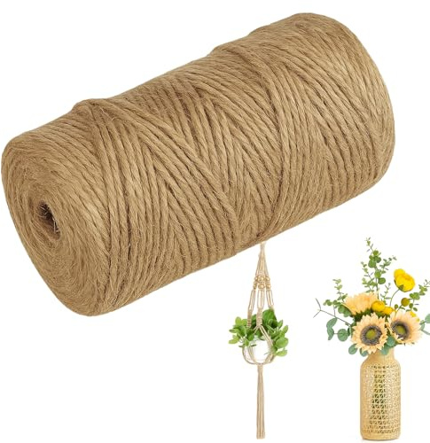Juteschnur 3mm x 100m, Natürliche Paketschnur für Gartenarbeit und DIY, Robustes Juteband für Pflanzenbindung und Bastelprojekte