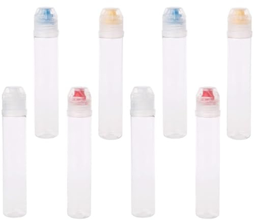 PLAFOPE 8 Botellas Exprimibles de Plástico para Aderezos Capacidad de 72ml, Paquete de 8 Piezas, Diseño Portátil y Fácil de Limpiar para Almacenamiento en Casa y Carnes Color Aleatorio