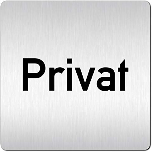 Türschilder24 XXL Schild - Türschild (B) • 125 x 125 mm • Privat • 1,5 mm Aluminium Vollmaterial • 100% Made in Germany (Privat)
