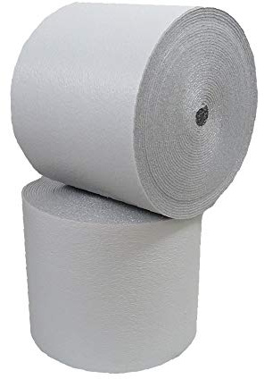US Energy Products -5MM- Reflective Foam Core Insulation Roll Radiant Barrier White/Foil Faced Reflective Foam Insulation Solid Vapor Barrier Warehouse Building Commercial Residential (16x50')