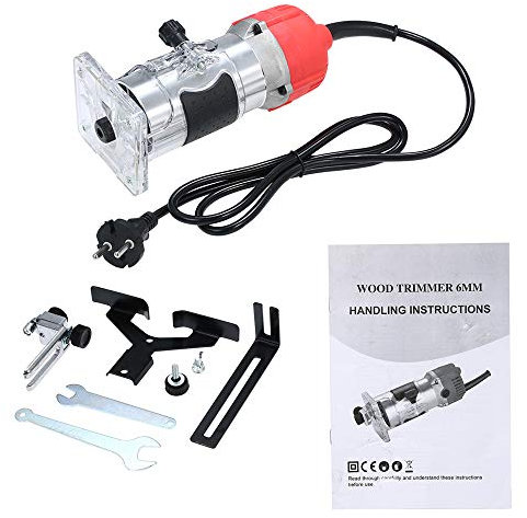 VISLONE Fresatrice Verticale Legno 220V 800W Trim Router 30000r/min Laminatore per Lvorazione Legno Rifilatura Scanalatura Scanalatura/Alluminio