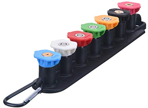 M MINGLE Hochdruckreiniger-Spitzen-Set mit Düsenhalter, 7 Düsenspitzen, 1/4 Zoll Quick Connect, 4000 PSI