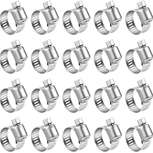 Counius 100pcs Abrazadera de Manguera, Abrazaderas Ajustable de Acero Inoxidable13-19mm Abrazaderas Metalicas Abrazadera de Clips de Manguera,para Tubo,Lavadora,Piscina,Jardín,Fijación Tubería