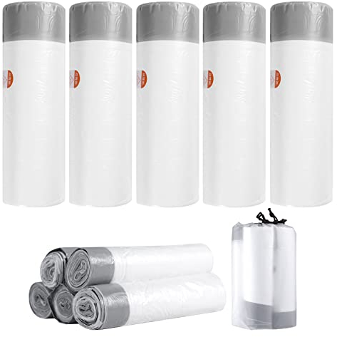 5 Rolls 20L Bin Bags Bin Liners Drawstring Rubbish Bags, Small Bin Bags Degradable Trash Bags Unscented Indoor Garbage Bags for Bedroom Kitchen Office （50x55cm, 20L）