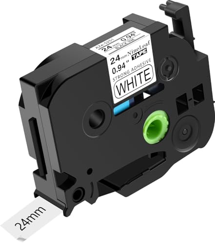 NineLeaf 30 x Kompatibel für Brother P-touch TZe-S251 TZS251 AZe-S251 24mm 1'' Extra-Stark Klebend Schwarz auf Weiß Laminiert Etikettenband für Ptouch PT-P710BT P750W P750WVP Beschriftungsgerät
