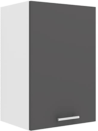 VCM Armadio da cucina sospeso | Dimensioni ca. 60 x 40 x 31 cm (altezza x larghezza x profondità) | Armadio sospeso con due scomparti | Mobili da cucina - Esilo bianco/antracite