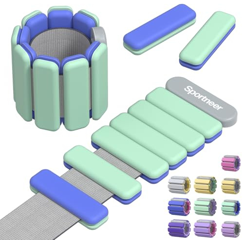 Sportneer Wrist Weights for Women - Upgraded Adjustable Weights & Colors Wearable Silicone Bracelet Wrist Bangles for Gym Yoga Pilates Cardio Strength Training