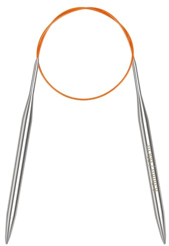 Coopay rundstickor 8,0 mm, sticknålar rund sticknål 60 cm av rostfritt stål med flexibel kabel, fast rund metallsticknål för tjocklek och fin ull stickade strumpor, tröjor, handskar, halsduk