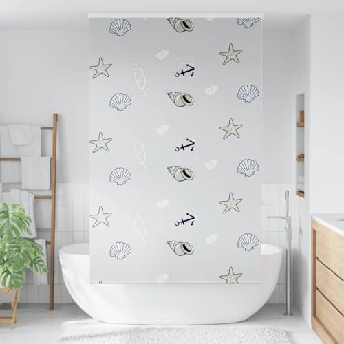 Tenda a rullo per doccia con cassetta, 140 x 240 cm, materiale PEVA, impermeabile e durevole, ideale per bagno, facile da pulire, design moderno