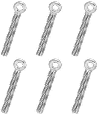 PATIKIL 6 Pcs M8x55mm Bullone Ad Occhiello Oscillante Con Spalla, 304 Acciaio Inossidabile Metrico Filettatura Completa Occhiello A Forma Di Pesce Foro Scanalato, Tonalità Argento