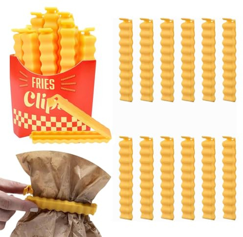 EJRUP 12 Piezas Pinzas Bolsas Alimentos, 9,7 cm Pinzas Para Bolsas de Alimentos,Clip de Cierre de Cocina Reutilizable de Plástico Para Embalaje de Cocina, Caramelos, Café