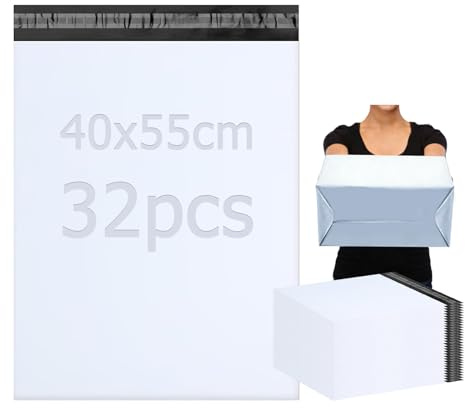 PDKKFF 32 Pièces Enveloppe Plastique Expedition, 40x55cm Pochette Envoie Colis Vinted, Emballage Colis Vinted, Autoadhésive Sac, Opaques Sachet pour Textiles et Boîtes à Chaussures
