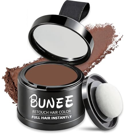 Hairline Powder, Instantly Polvo de línea Capilar, Retoca Raices Corrector para Cabello, Sombra para el Cabello, Para Mujeres y Hombres, Maquillaje Capilar Resistente al Agua (Castaño Medio)