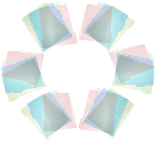 Abaodam Separadores de Carpeta Pestañas de Plástico Pp A4 30 Agujeros, 6 Juegos (4 Colores X 3 Unidades), Divisores de Índice para Cuadernos y Carpetas, Organizadores Escolares para Uso
