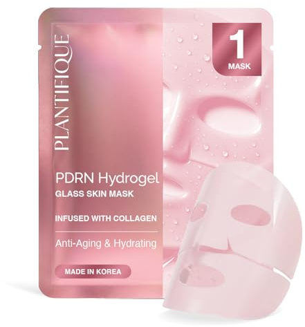 PLANTIFIQUE Hydrogel Collagen Ansiktsmask för Anti-Aging & Återfuktning – Med Peptider, Phyto-PDRN, Ceramider – Porförminskande & Elasticitetsboost – Tillverkad i Korea