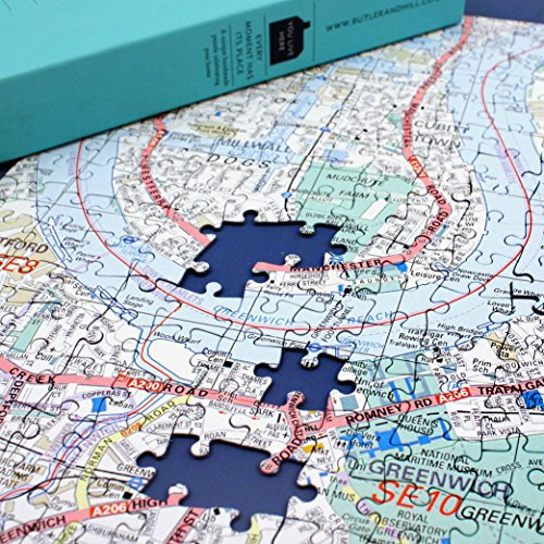 Personalized London Street Map Jigsaw Puzzle – Custom Centerpiece with Your Address – Unique Gift with House-Shaped Center & Optional Message on Box