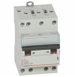406912 Disjoncteur tétrapolaire 25A - 4P Courbe C - 4,5/6kA - À vis - Legrand DX3