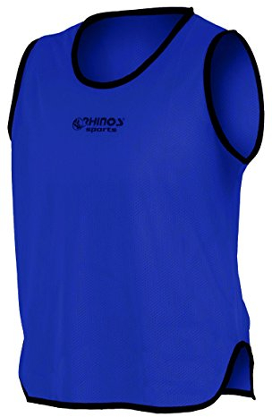 RHINOS sports Premium Trainingsleibchen | Größe S | Blau | Markierungshemd für Sport, Fußball, Handball | Für Erwachsene