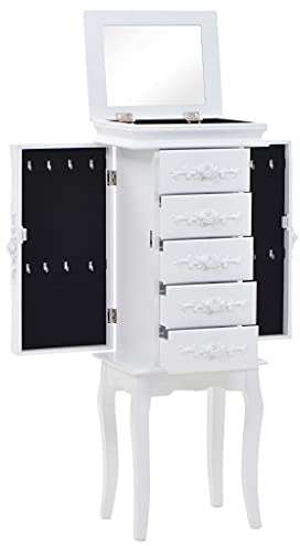 Armoire à bijoux sur pieds Blanc