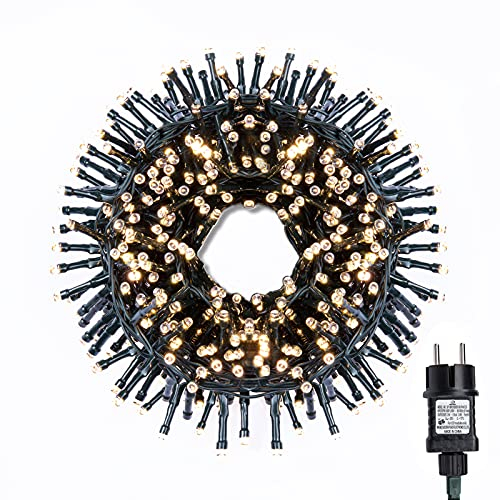 Gresonic-Led-Cluster-Lichterkette-Strombetrieb Deko für Innen Außen Garten Weihnachtsbaum Hochzeit (2000LED, Warmweiss Dauerlicht)