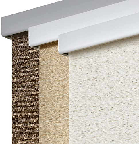 Persilux Free-Stop Cordless Roller Blinds Light Filtering Roller Shades for Windows (Cream 27 W x 72 H) Natural Woven Fabric Thermal Insulation Roller Window Blinds for Windows, Home, Living Room