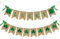 ERKOON 2 Stück St. Patrick's Day Dekorationen Glücksbanner Kleeblatt Girlande Banner rustikale Sackleinen für irische Tagesdekorationen Partyzubehör