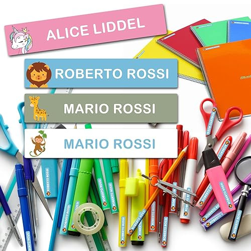Gruppo Veneziano - etichette adesive personalizzate - etichette adesive per scuola con nomi - personalizza ora con il nome - ideale per materiale scolastico