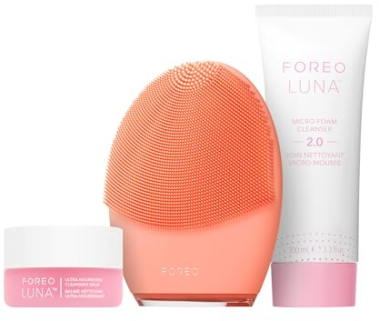 FOREO Bundle Limpieza Profunda LUNA 4 - Cepillo limpiador facial + Limpiador LUNA Micro-Foam Cleanser 2.0 100 ml + Balsamo desmaquillador LUNA 75 ml - Masajeador facial electrico reafirmante