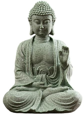 BEAHING Buddhastaty mini Buddha Buddah prydnad sandsten meditation Buddha mediterande tillbehör för zen trädgård stil 2 buddha-staty