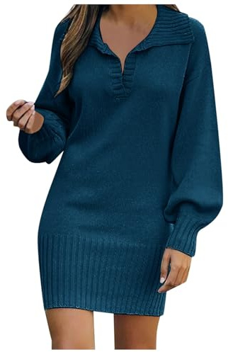 Robe Pull Femme Hiver Chic Maille Sweat Automne Dress Elegant Pulls Mode Manche Longue Robes Coton Tricot Vetement Tunique Sexy Jupe