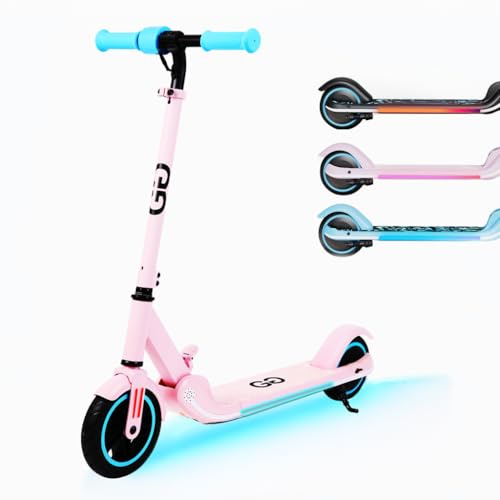Gift Gadgets X1 Kids Children's Electric Scooter | 150W Motor, LED Rainbow Lights, Foldable & Adjustable Handlebar | Scooter for Kids Ages 6-12 | Up to 9.9 MPH, Safe Ride