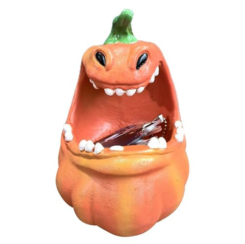 Stockage de collations à la citrouille, conteneurs de citrouille d'Halloween - Porte-bonbons à la citrouille en résine | Boîte de rangement de citrouille, étui de décoration, petits accessoires de Scu