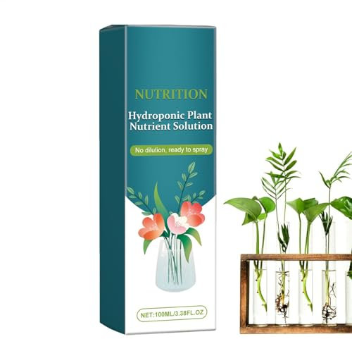 Fertilizante Hidropónico Natural – Solución Líquida De Nutrientes Para Plantas 100ml | Fertilizante Para Jardines, Hierbas Aromáticas, Bambú | Estimula La Salud Y El Crecimiento De Las Plantas En Hidr