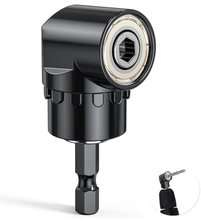 Nevoluxer Attacco Angolare per Avvitatore e Cacciavite Angolare da 1/4, con Sistema di Cambio Rapido, Portainserti Magnetico, Utilizzo Universale in Spazi Ristretti, Robusto e Antiruggine