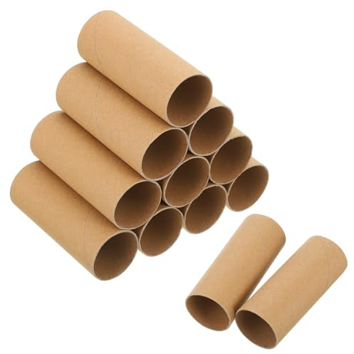 sourcing map Lot de 12 tubes en carton ondulé pour travaux manuels, peinture, dessin, fournitures artistiques, projets de bricolage, 10 x 4 cm, marron