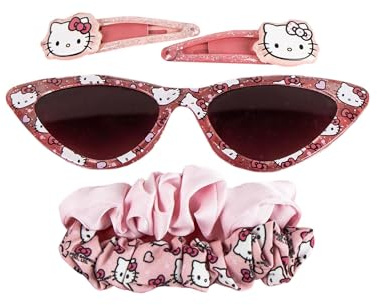CERDÁ Gorra y Gafas Hello Kitty Set Infantil Original Unisex Verano Accesorios Protección UV Ajustable