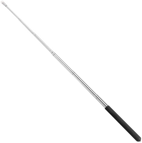 Teouuas Bacchetta Telescopica, Puntatore Telescopico in Acciaio Inox, Bastone Telescopico, Bastone Retrattile Estensibile Fino a 100cm per Lavagna, Insegnamento, Presentazioni, Aula (Regolare)