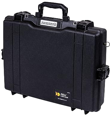 PELI 1495 Extremely Protective Laptop Case, IP67 Watertight and Dustproof, 37L Capacity, Made in US, No Foam, Black
