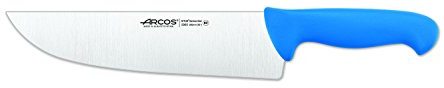 Arcos Serie 2900 - Coltello Scannare Coltello Macellaio Coltello Bistecca - Lama Acciaio Inossidabile Nitrum 250 mm - Manico Polipropilene Colore Blu