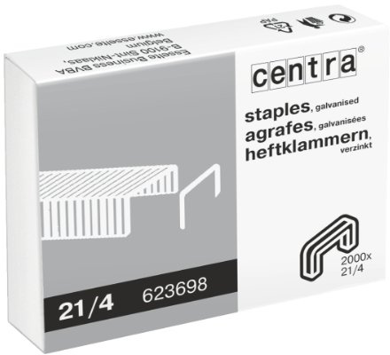 Centra galvanizado Grapas - 21/4 mm, caja de 2000
