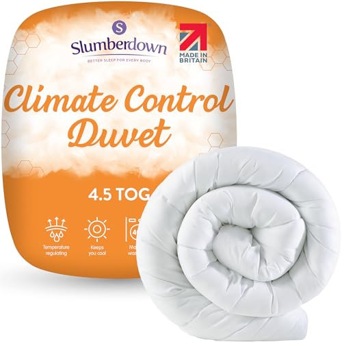 Slumberdown Climate Control King Size Duvet 4.5 Tog - Climate-Adaptive, Lightweight & Breathable Summer Duvet | UK Made King Quilt, Non-Allergenic, Washable (225 x 220cm)