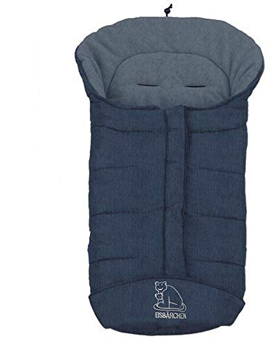Heitmann Eisbärchen Fußsack Kinderwagen, Design:blau meliert mb
