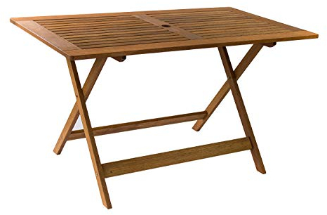 AVANTI TRENDSTORE - Malvi - Tavolo pieghevole per giardino/balcone, in legno massiccio. Dimensioni LAP 135x72,5x75 cm