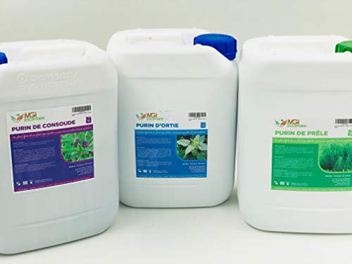 Lot de 3 Purins Naturels – Ortie, Prêle & Consoude – Biostimulants Végétaux 100% Naturels – Préparations Naturelles Peu Préoccupantes (PNPP) – Agriculture Biologique – France - 3 x 5 L