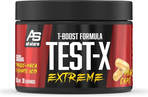 ALL STARS Test-X Extreme - 150 T-Boost Kapseln hochdosiert - Supplement mit Tribulus Terrestris Extrakt + Vitamin C + Magnesium + Zink + Maca Pulver + D-Asparaginsäure