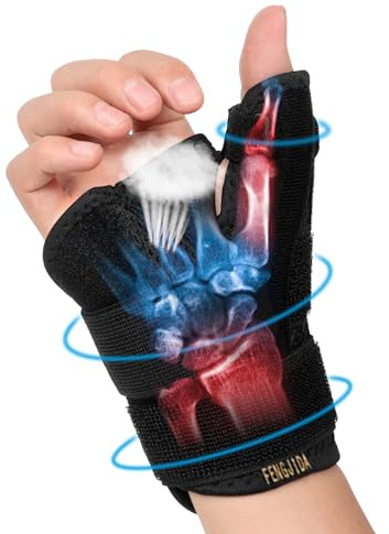Thumb Brace - Carpal Tunnel Wrist Brace Relief and Tendinitis Arthritis Sprained, Thumb Spica Splint Wrist Support to Night Sleep, Treat Trigger Splint Sprain Relieve Pain - Stabilizer Fit Left and Right Hands