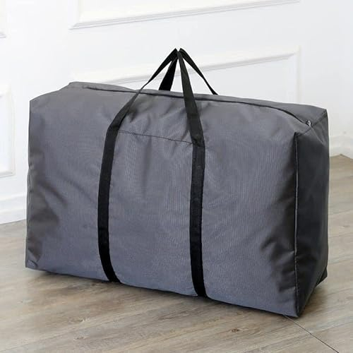 AURMOO 100L Aufbewahrungstasche für Kleidung, Oxford-Stoff Organisator-Beutel, Belastbare Aufbewahrungstasche Tragetasche, Faltbare Unterbett Kleiderschrank(L70xW25xH50cm, Grau, 2Pcs)